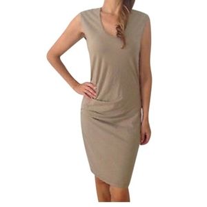 James Perse Olive Green Side Ruched Tank Dress NWT